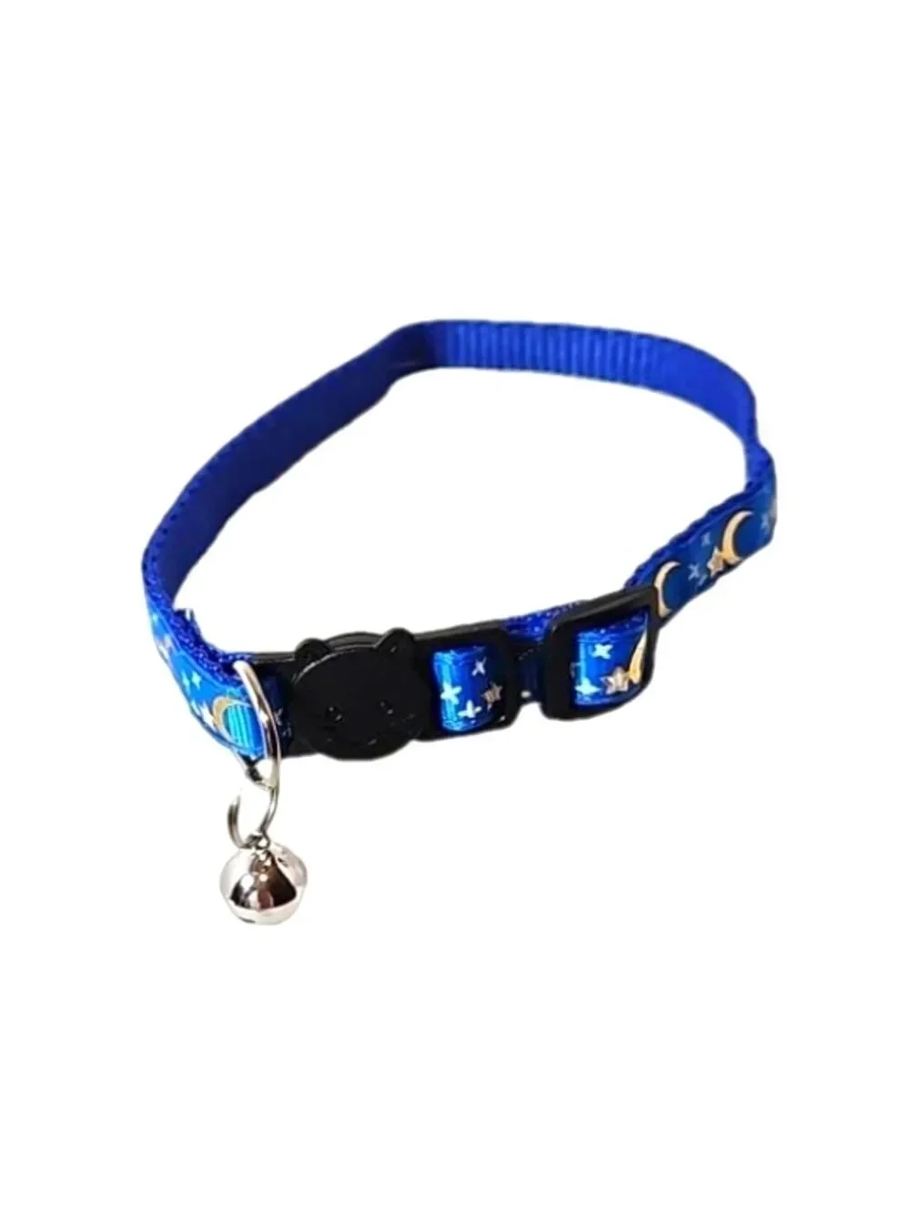 1- Cat Collar Stars and Moon, Reflective with Bell, Solid & Safe , Nylon, Pet